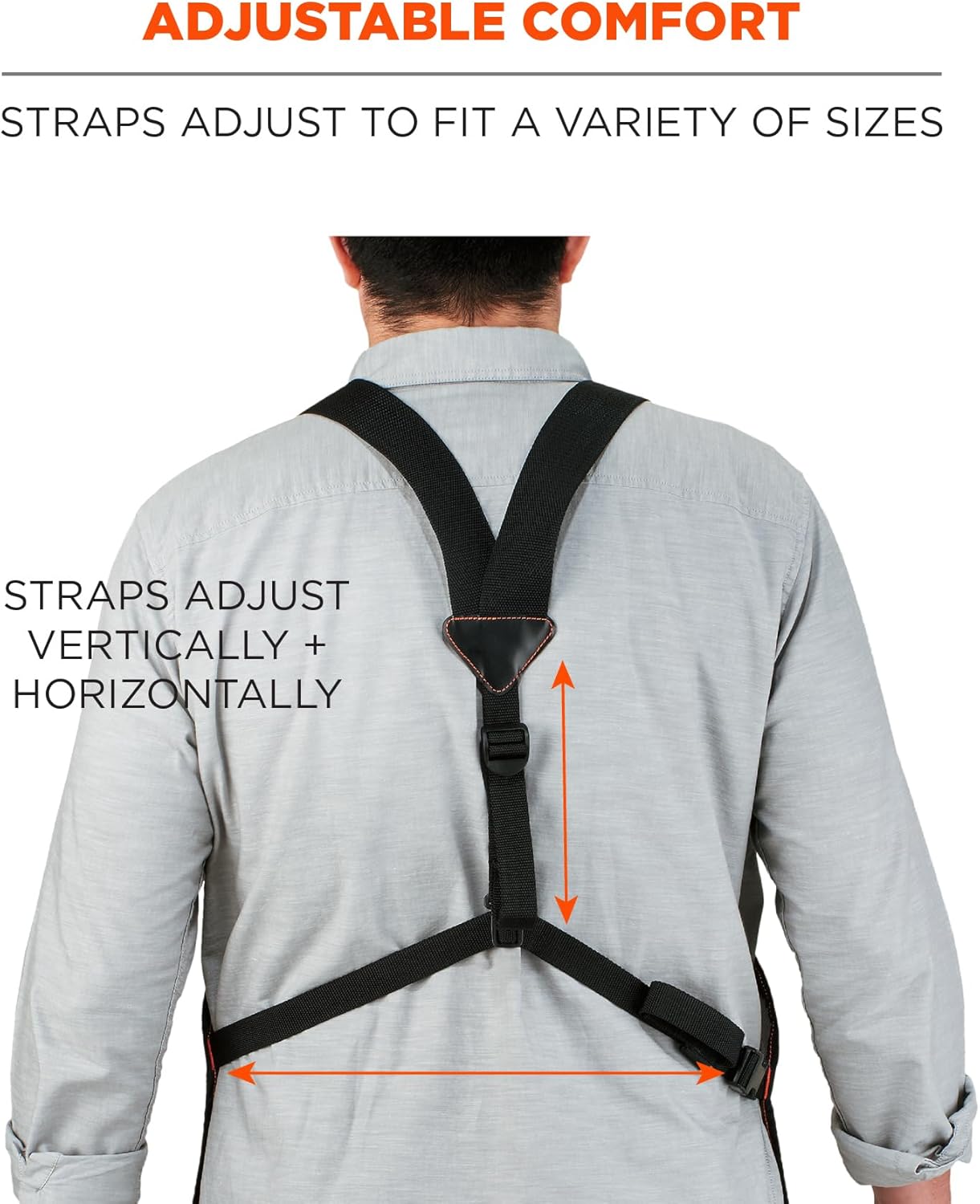 Ergodyne Full Length Tool Work Apron - 13 Pocket Gray Utility Apron for Professionals