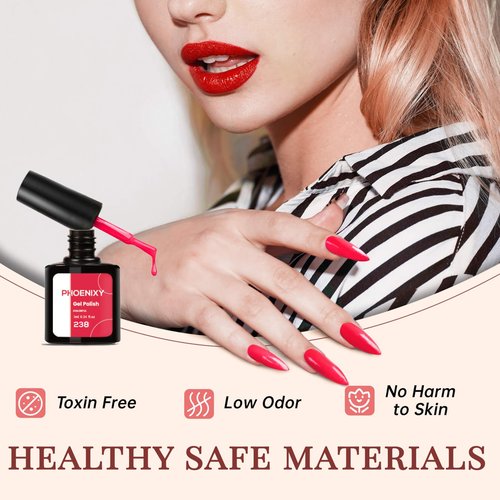 PHOENIXY Gel Nail Polish Kit with U V Light 48W, 66 Pcs 135 Effect Gel Nail Polish Set Base Glitter Top Coat Gel Nail Kit Manicure Tools Gifts for Women