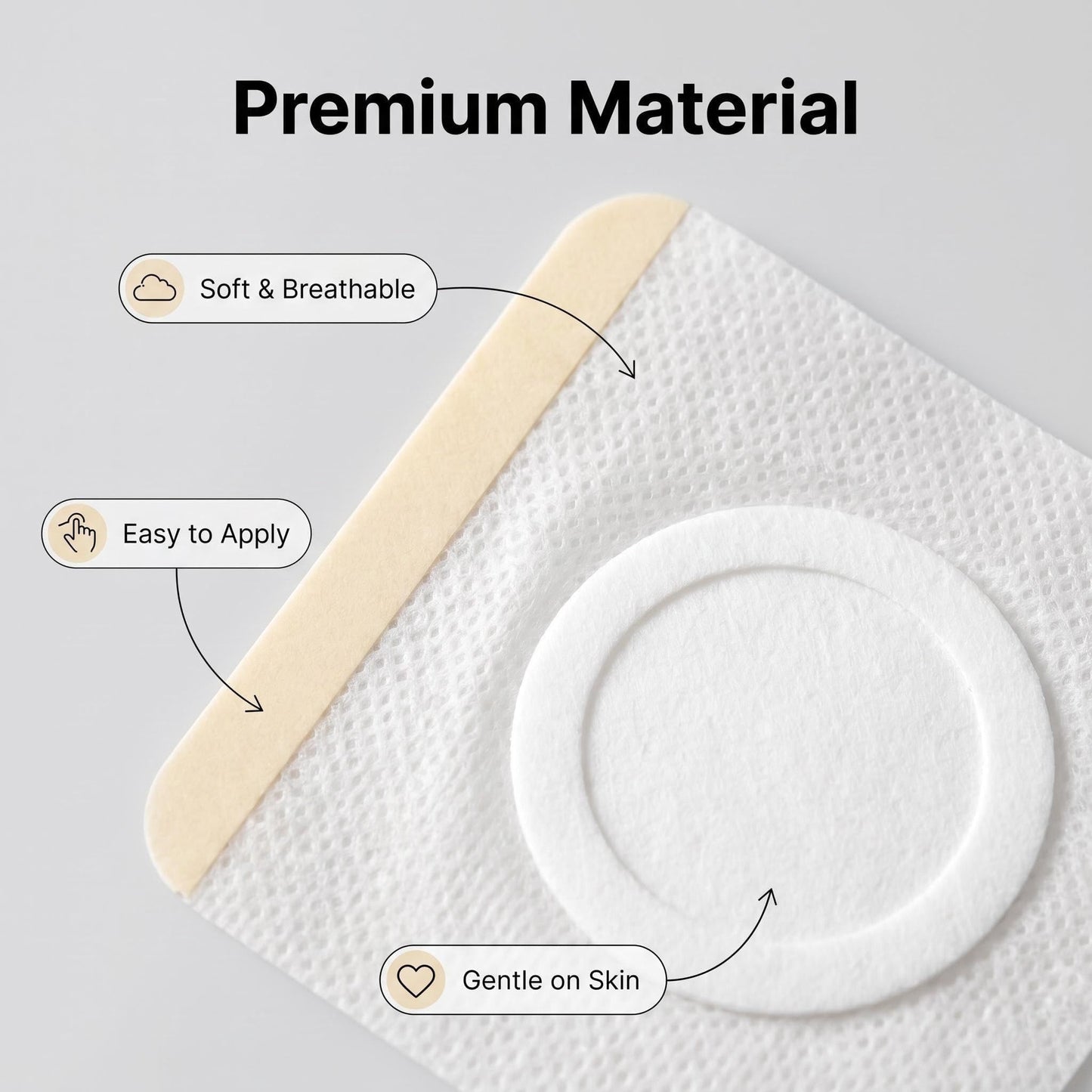 Castor Oil Patches for Belly Button, 54 Pack 3.2Inches Castor Oil Pack Wrap Organic Cotton, Self-Adhesive, No Wash, Anti Leakage and Portable Oil Wrap Pad Kits