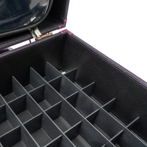 Rolling Makeup Case with Drawers&4 Wheel, Cosmetic Case Trolley, Make Up Suitcase Cosmetic Trolley, Portable Multifunction Makeup Suitcase, Jewelry Travel Cosmetic Train Case (Purple+Bronze Color)