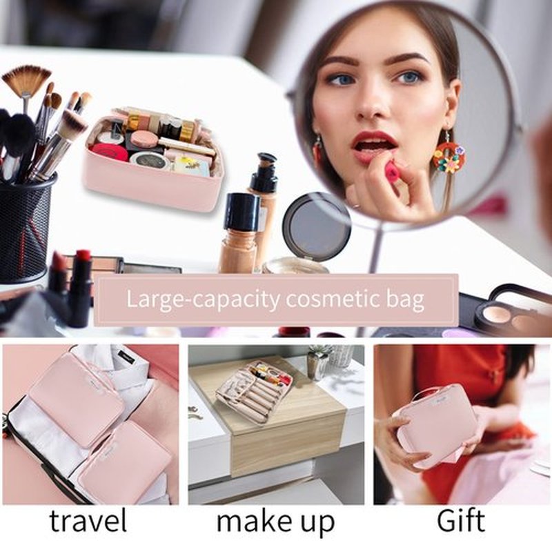 Travel Makeup Bag Cosmetic Bag Makeup Bag Toiletry bag for women and men(Pink)