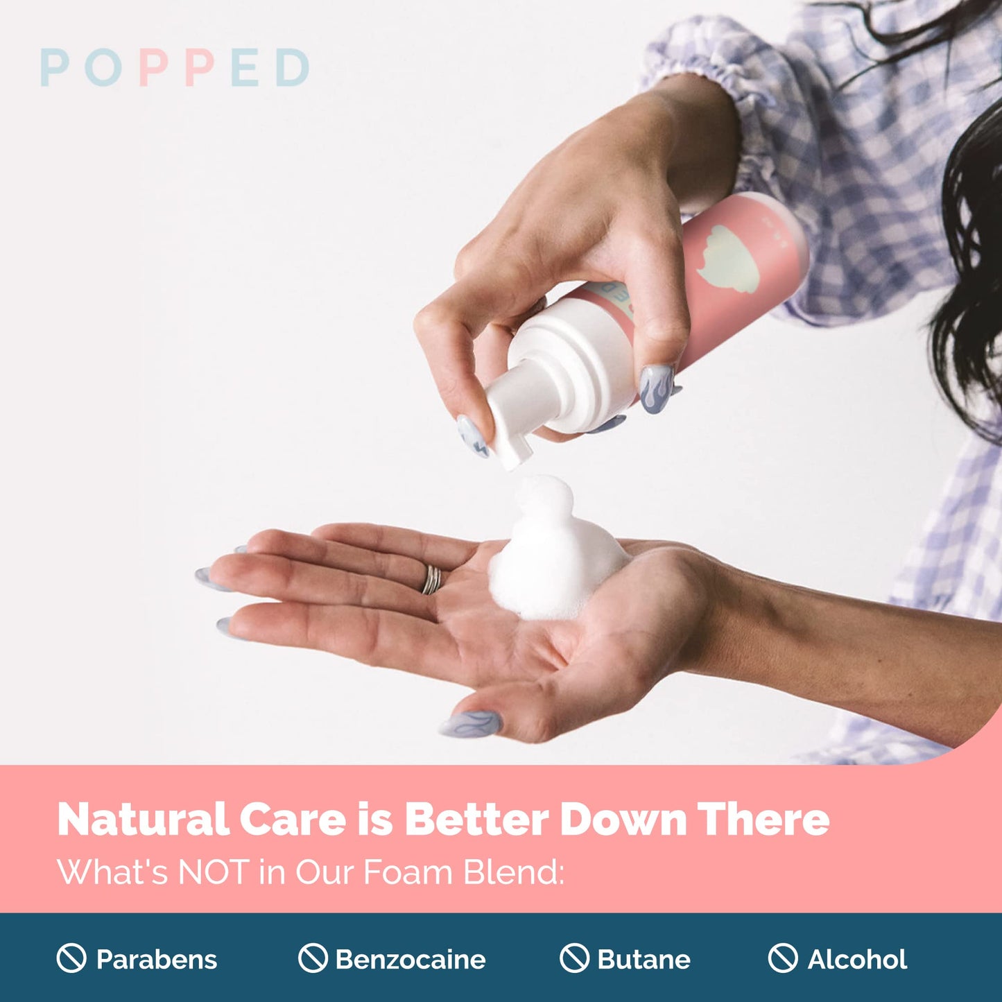Popped Postpartum Witch Hazel Foam with Aloe, Perineal Healing, 5 fl oz