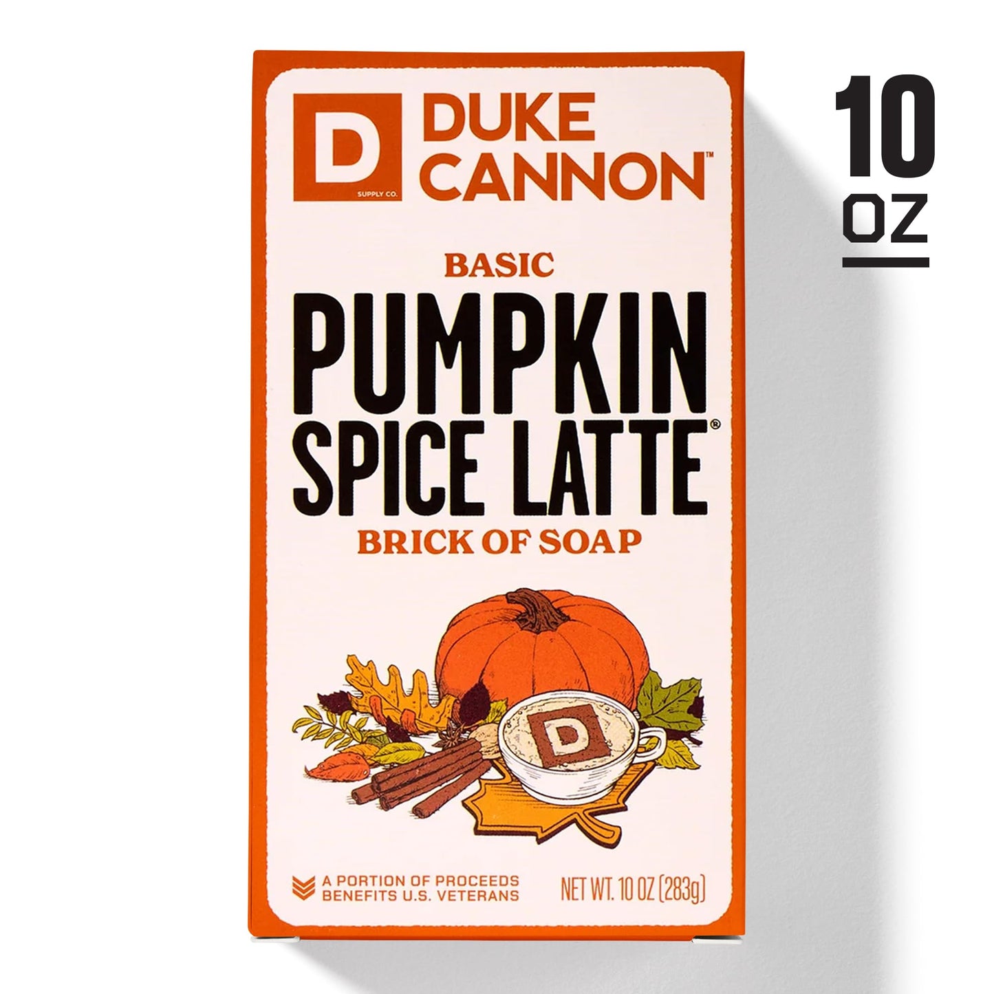 Duke Cannon Supply Co. Pumpkin Spice Latte Bar Soap 3-Pack – Limited Edition 10 oz Big Brick, Masculine Fall Scent, Exfoliating Body Soap for Men