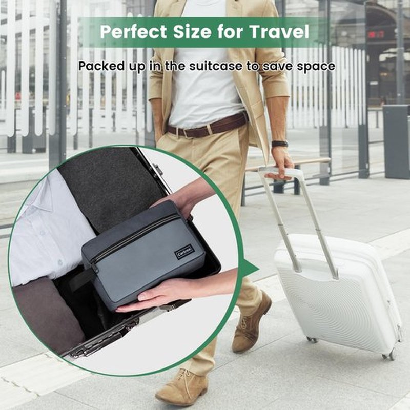 Carbrea Travel Toiletry Bag - Small Toiletry Bag for Men Skincare Bag Doop Kit for Toiletries Accessories Gifts - Grey