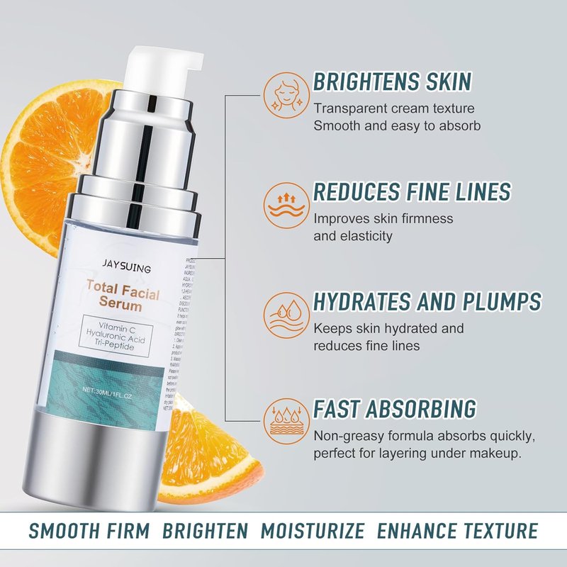 Vitamin C Serum - Anti-Aging Face Treatment with Hyaluronic Acid & Peptides | 1 fl oz, Dark Spot Corrector for Firming & Hydrating