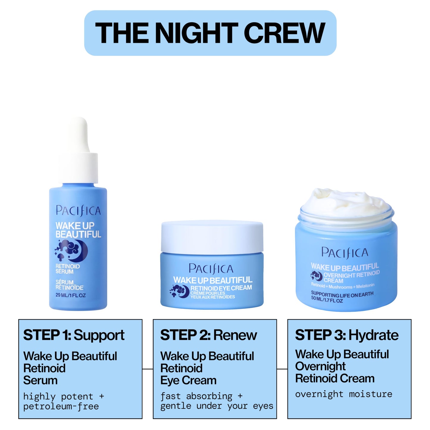 Pacifica Retinol Serum for Face - Wake Up Beautiful Retinoid Night Face Serum - Anti-Aging Skin Care & Skin Brightening - Retinol, Collagen & Antioxidants Vegan & Cruelty-Free Dermatologist Tested