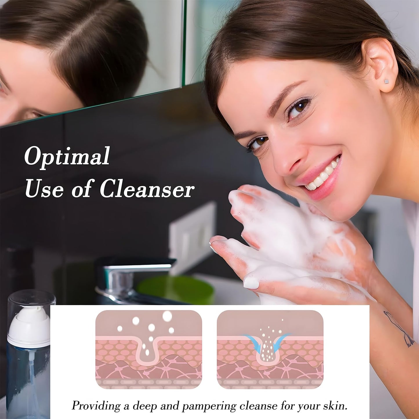 Electric Foam Maker for Face Wash, Facial Cleanser Electric Foam Maker, Cleanser Foam Maker for Facial Cleansing, Marshmallow Whip Maker Skincare Cleaner Tool for Home & Travel (pink)
