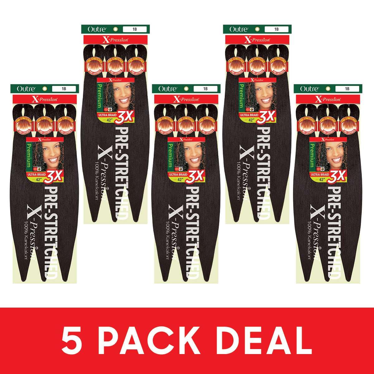 [5 PACK DEAL] Outre X-PRESSION Ultra Braid Pre-streteched Braid 42" 3X (5 Packs, 280)