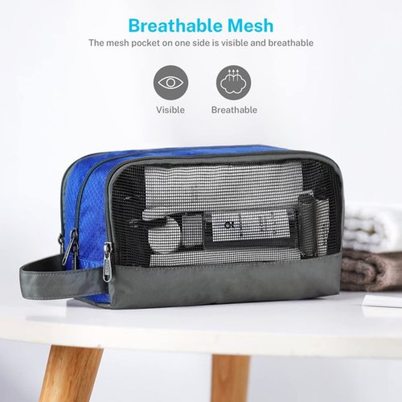 Travel Toiletry Bag Nylon, Gonex Dopp Kit Shaving Bag Toiletry Organizer Blue