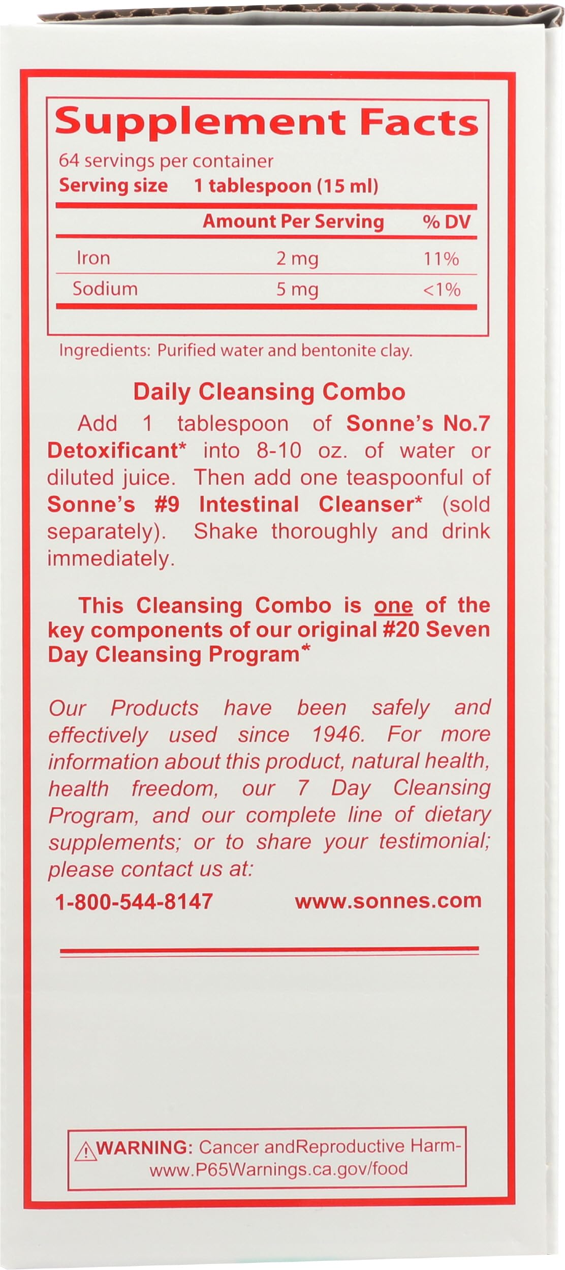 Sonnes, Bentonite Liquid No 7, 32 Ounce