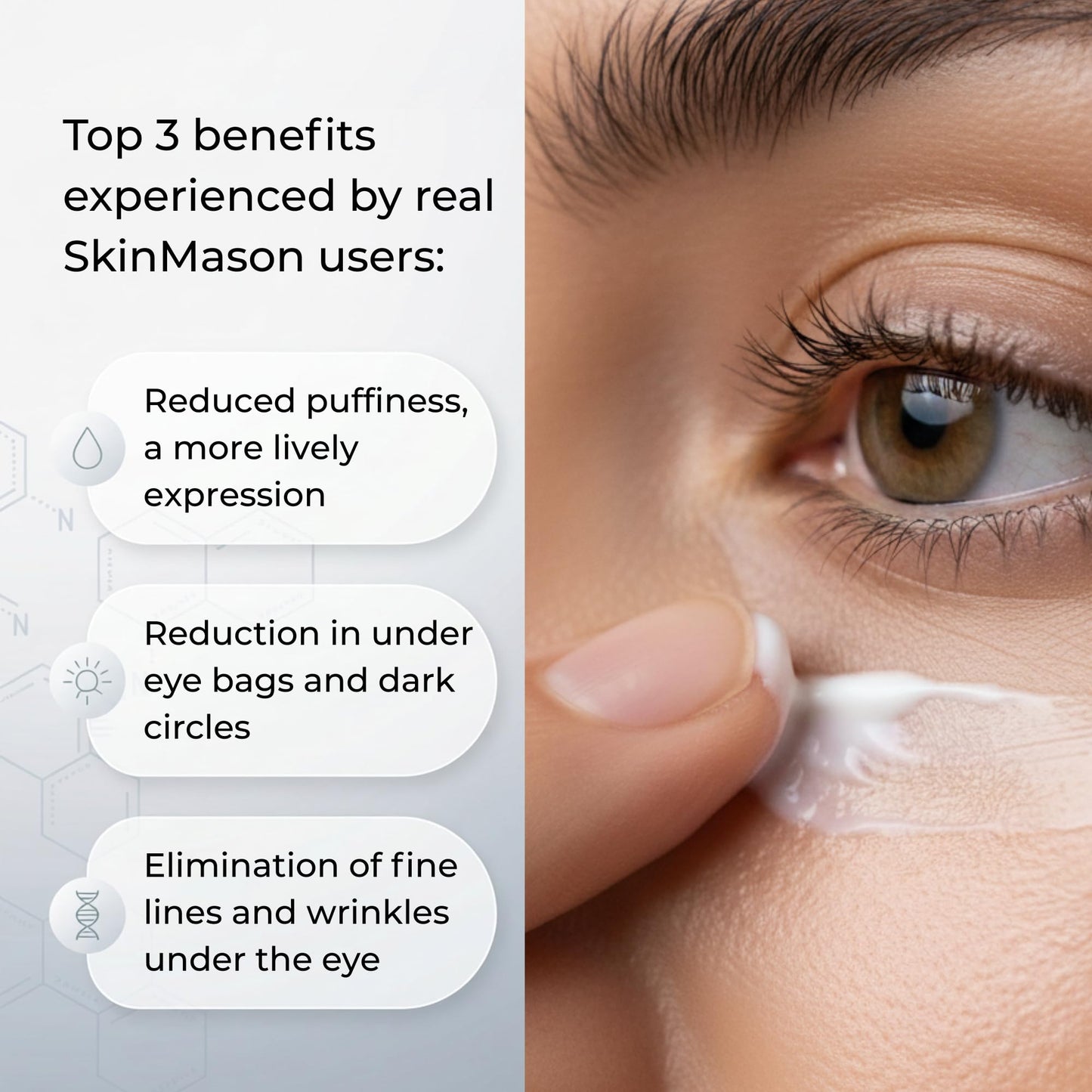 SkinMason Retinol Peptide Eye Cream For Dark Circles, Anti-aging, Puffiness, Fine Lines, Under Eye Bags