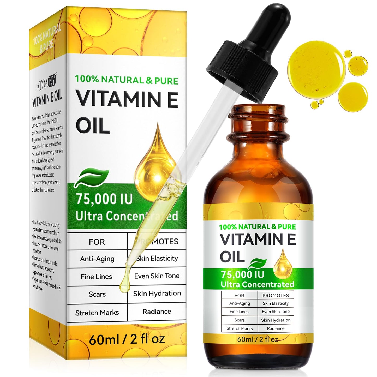 Vitamin E Oil, 100% Pure & Natural Vitamin E Oil for Skin