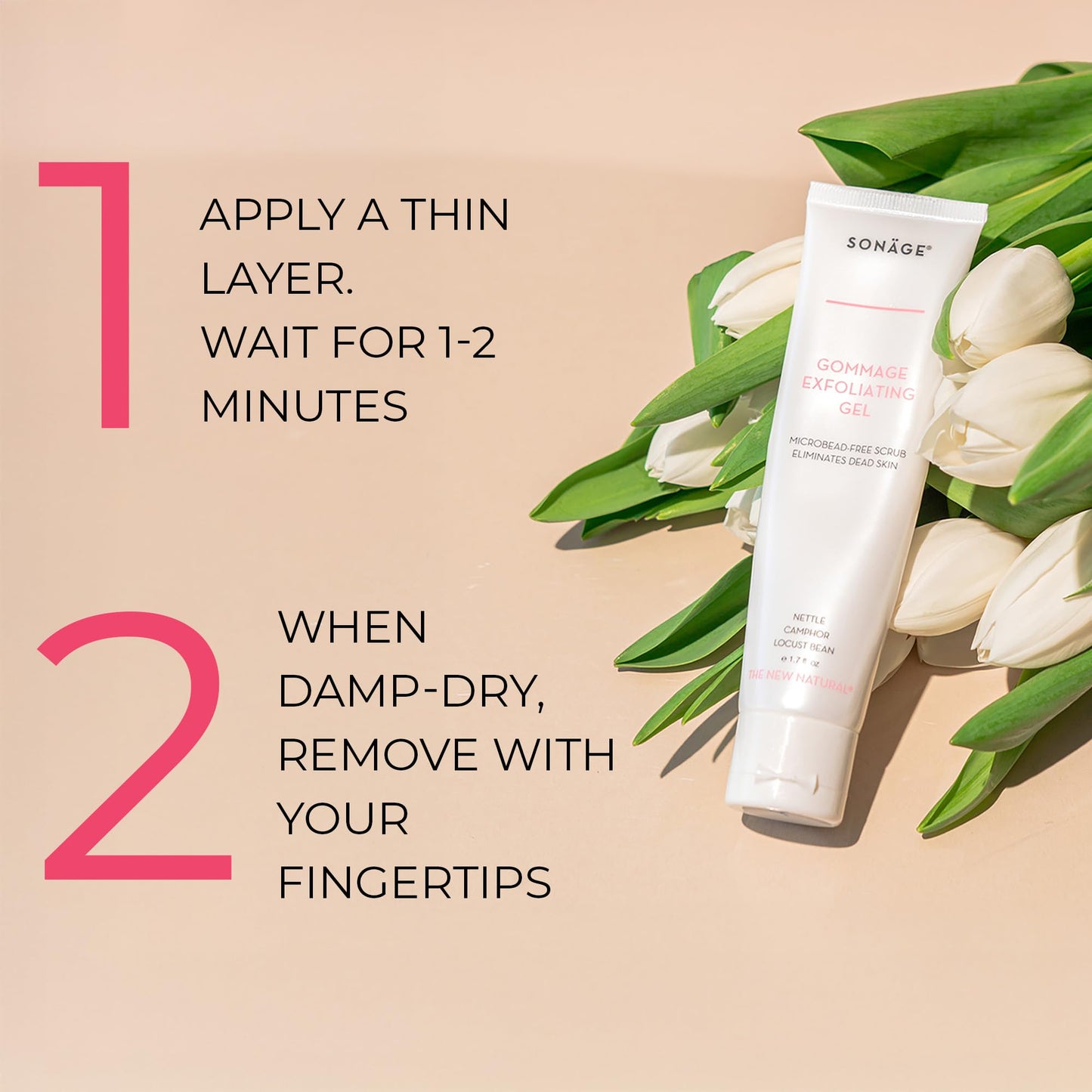 Sonage Gommage Exfoliating Gel – Gentle Gommage Exfoliant for Face | Facial Peeling Gel Removes Dead Skin, Brightens & Smooths | Non-Abrasive Face Exfoliant Scrub | Clean, Vegan Skincare (15 ml)