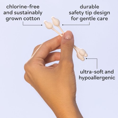 Sky Organics - Organic Baby Cotton Swabs, 180 ct. - Ultra Soft Baby Safe Tips - Strong & Durable - Hypoallergenic - Chlorine Free - with Ebook - Natural, Vegan & Cruelty Free - Skin Care & Baby Care
