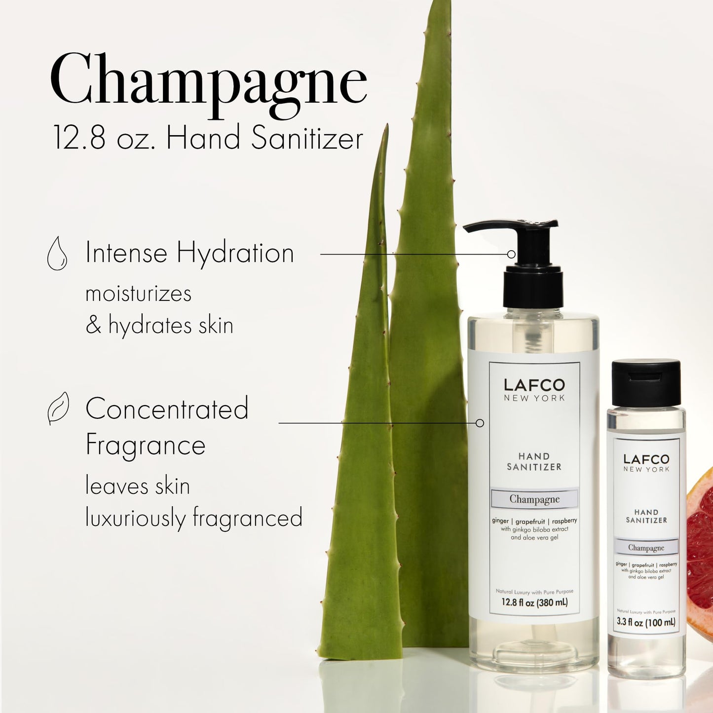 LAFCO NEW YORK Hand Sanitizer, Champagne - 12.8 fl oz - Purifies & Hydrates - FDA Approved - Cruelty Free