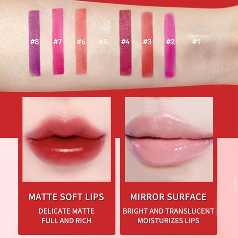 4 Colors Lip Tint Stain Set,Plumping Lip Tint,Watery Lip Stain Moisturizing Mini Liquid Lipstick,Long-Lasting&Non-Stick Cup,Multi-Use Lip and Cheek Tint Stain(Set B)