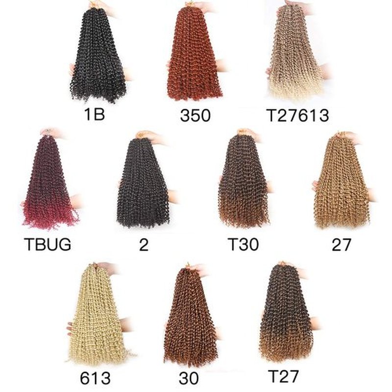 Leeven 2 Pcs Passion Twist Hair Ombre Color Water Wave Synthetic Crochet Braids for Butterfly Locs 18 Inch 36 Roots Passion Twists Crochet Braiding Hair Extension T27#