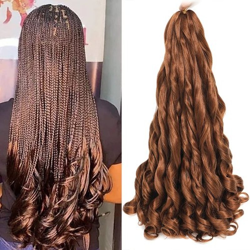 French Curly Braiding Hair 18 Inch 8 Packs - Pre Stretched Bouncy Braiding Hair- Loose Wavy Braiding Hair Synthetic Hair Extensions (18 inch 8 packs 30)