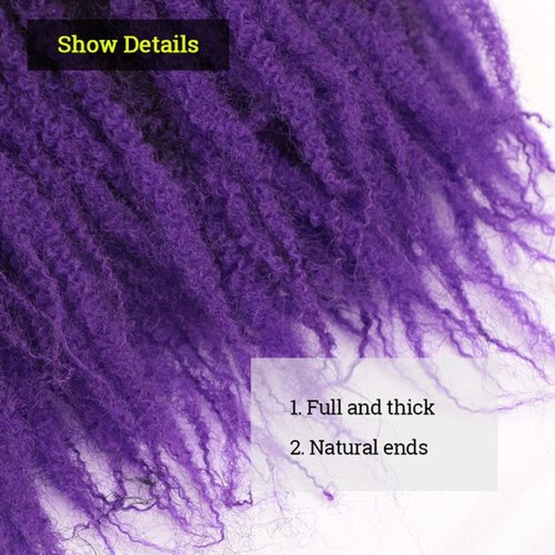 KGBFASS 24 inch Marley Hair For Twists Long afro kinky Twist Marley braiding hair Extension Synthetic Fiber Marley Braid Crochet Hair(1B/Purple)
