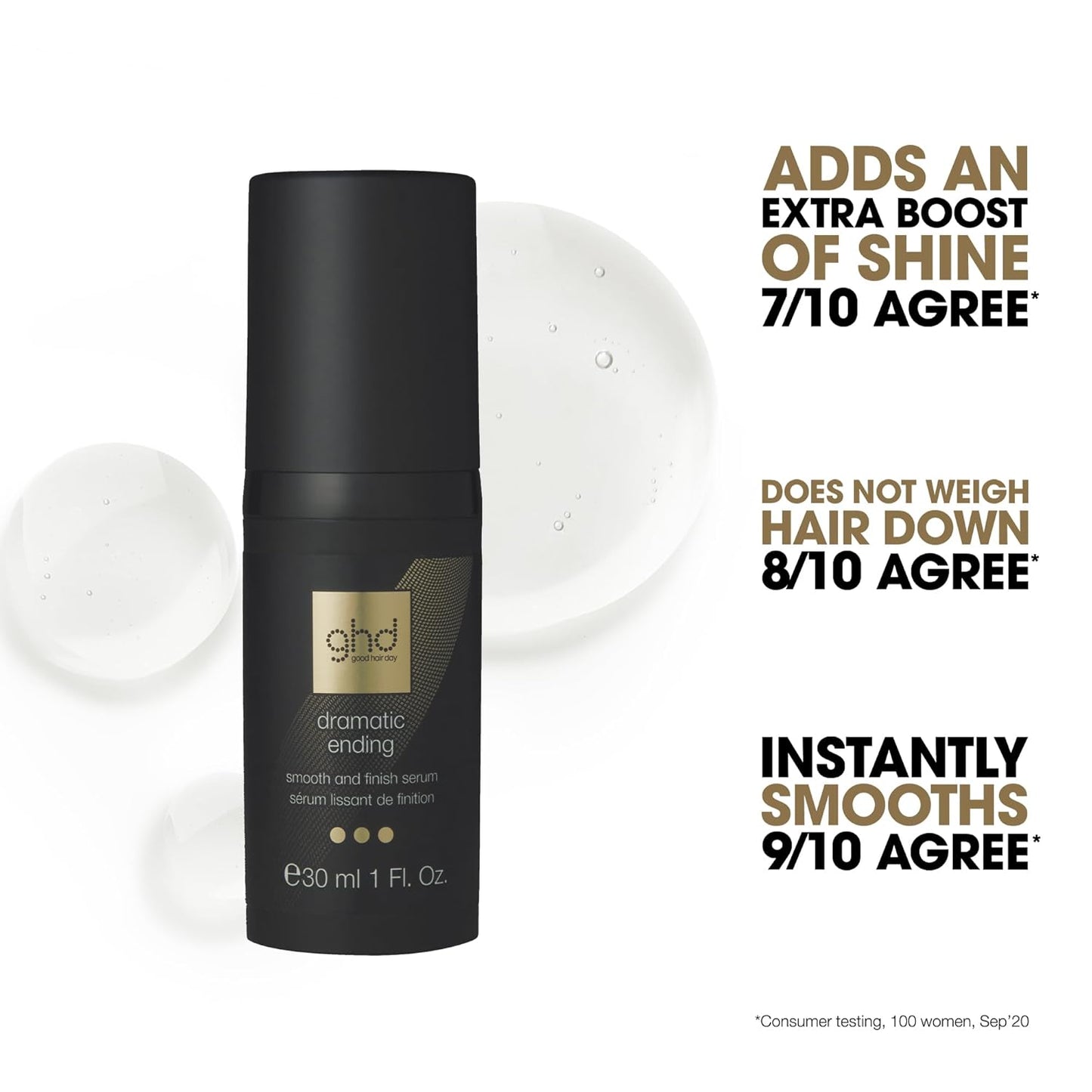Smooth & Finish Serum by ghd - Dramatic Ending, 1 fl. Oz for Sleek Hair