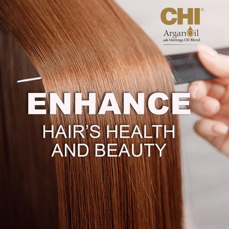 CHI Argan Oil Shampoo, Restores Moisture, Helps Rejuvenate Dry, Damaged Hair & Enhances Strength, Sulfate, Paraben, & Cruelty-Free, 11.5 Oz