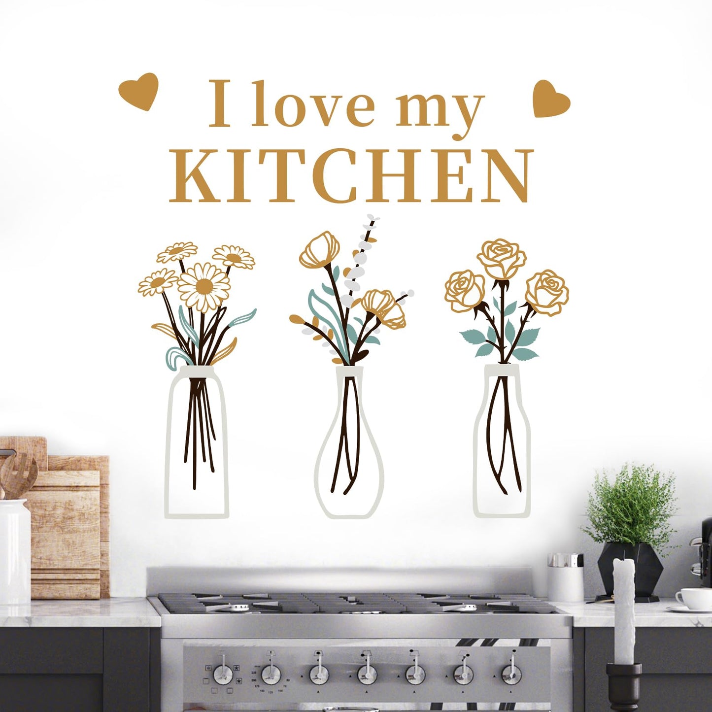 Rotumaty Kitchen Wall Stickers Decals Love Kitchen Quotes Sign Wall Decor