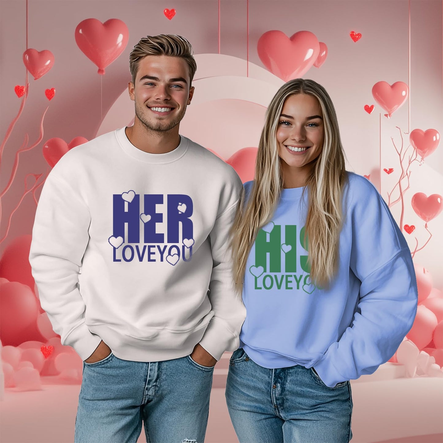 domirica Cream Personalized Gifts Unisex Long Sleeve Pullover Crewneck Oversized Custom Hoodies 2025 Valentines Day Gift For Couple Fashion Funny Matching Custom Sweatshirts,L