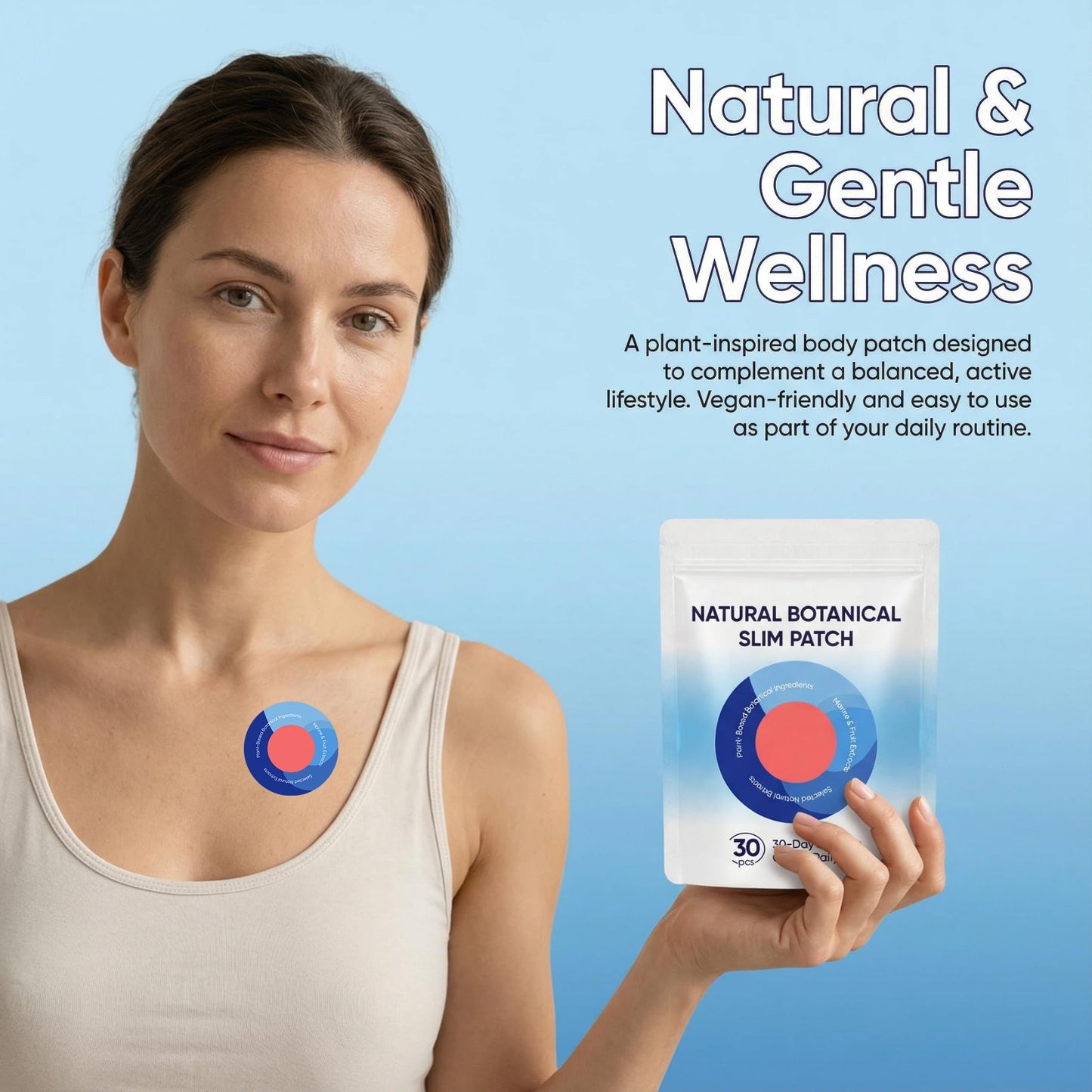 BODUNMSCA Plant-Based Body Patches, Gentle Daily Use, 60 Count (2 Packs) (2PCS)