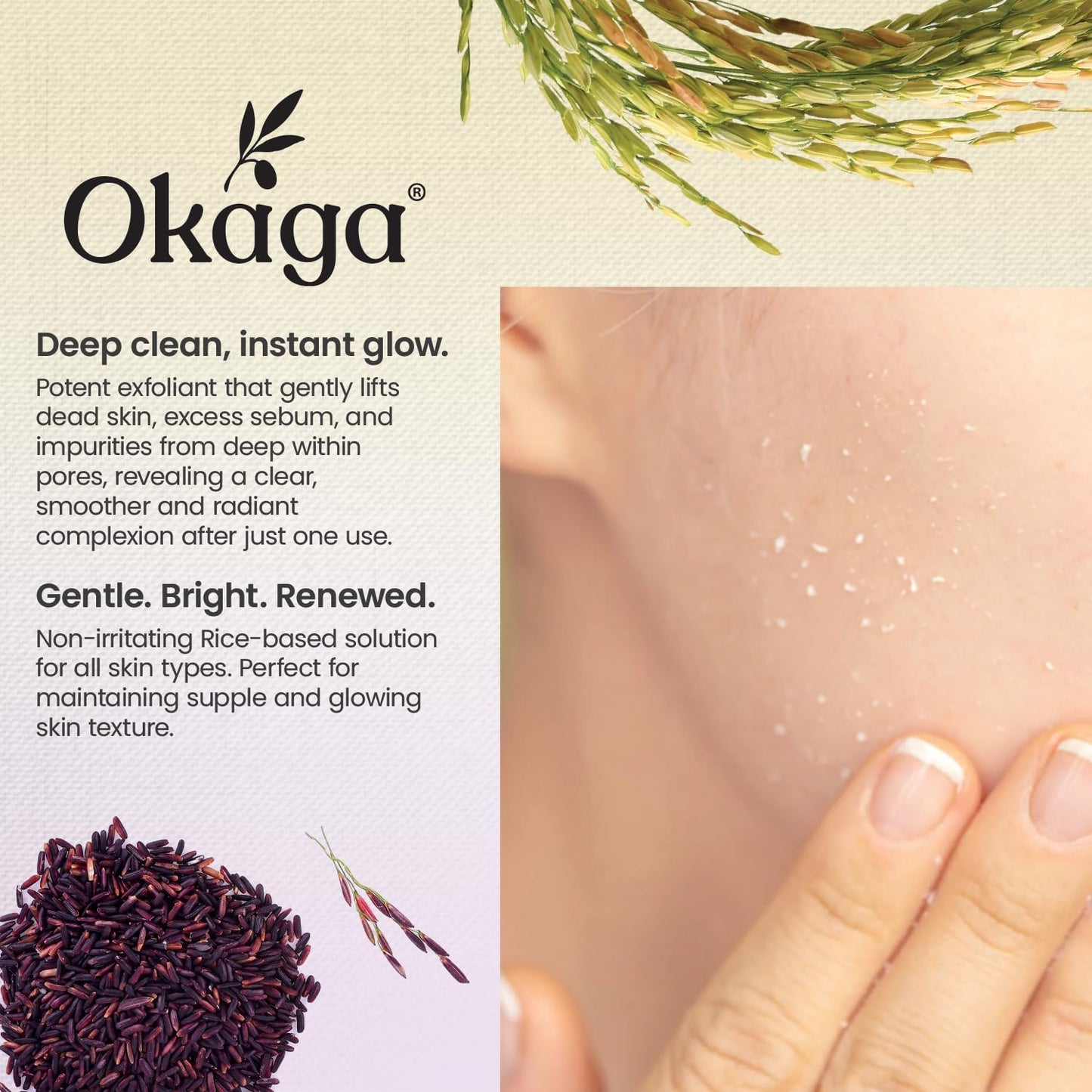 Peel Shot Glow Rice Ampoule Duo, Black & White Rice Exfoliant for Face