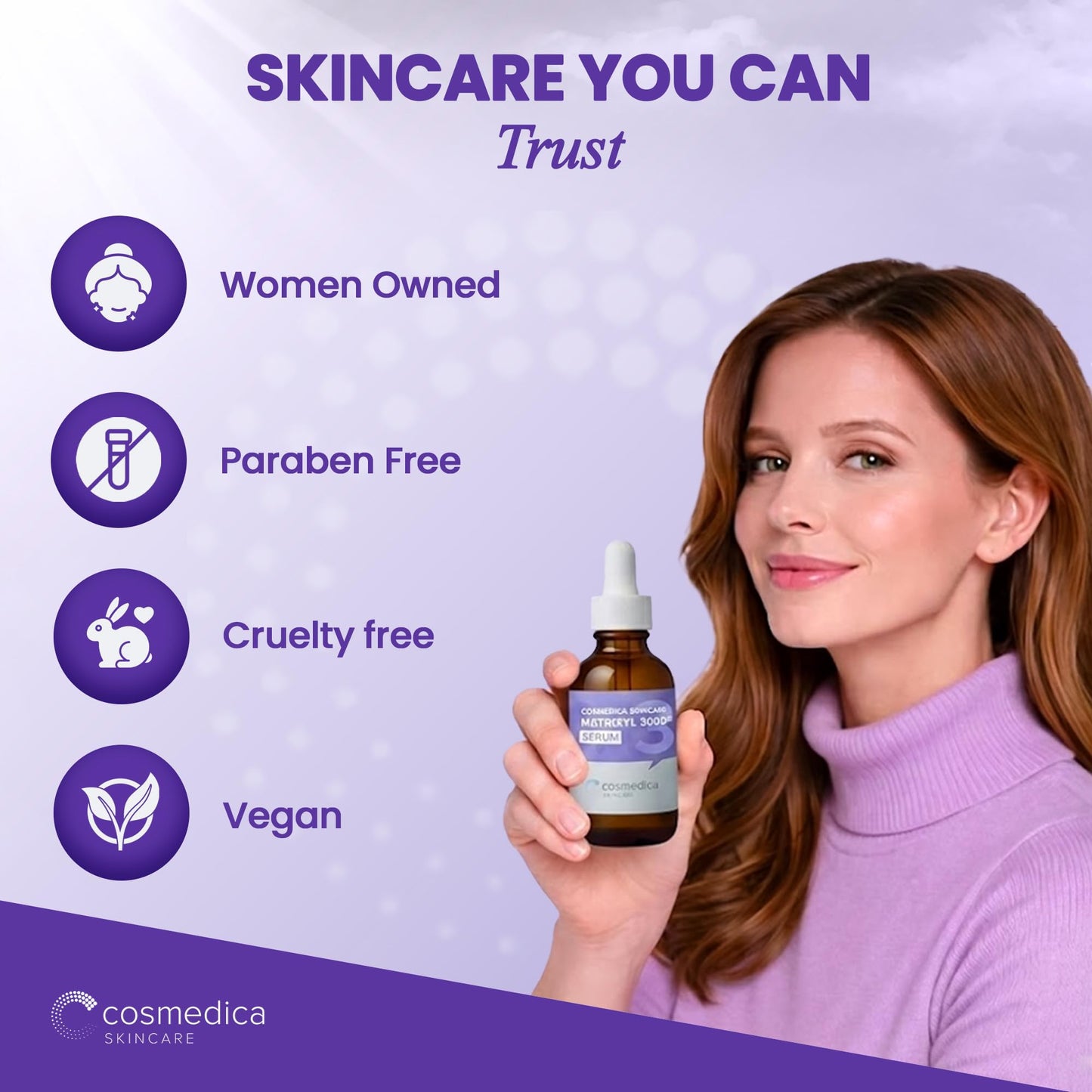 Cosmedica Skincare Peptide Serum with Matrixyl 3000 & Hyaluronic Acid | Firming & Hydrating Anti-Aging Serum for Face & Neck | Collagen Boosting Serum for Wrinkles, Fine Lines & Sagging Skin | 2 oz