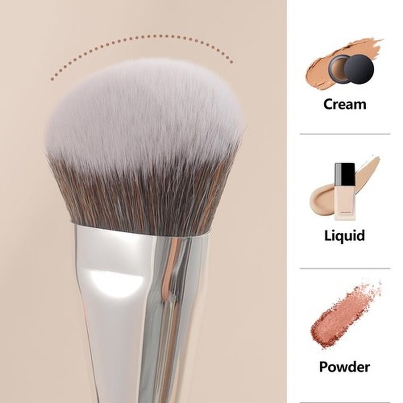 ALBEAUT 201 Angled Foundation Brush for Flawless Makeup Application Professional Liquid, Cream Powder Foundation Brush with Dense Bristles - Contoured for Precise Blending and Buffing