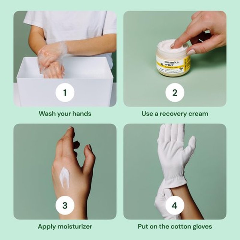 Clearbody Organics Large White Organic Cotton Gloves 5 Pairs (10 Pcs) – 100% Organic Cotton Gloves for Dry Hands –Reusable Moisturizing Gloves for Cracked Hands Repair