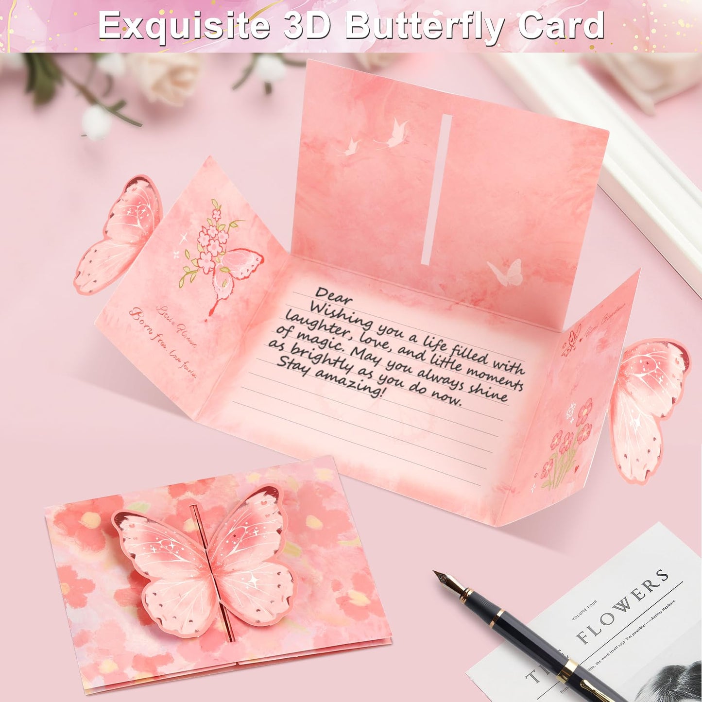 Juesly Birthday Gifts for Women Christmas Day Gifts, Unique Self Care Package Get Well Soon Basket Rose Relaxing Spa Kit with Flannel Blanket Tumbler, Happy Christmas Box for Friend Mom Sister Wife