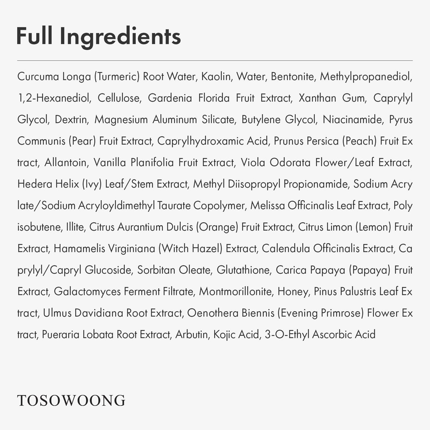 TOSOWOONG Kojic Acid Turmeric Mud Mask, Dark Spot & Blackhead Cleanser with Vitamin C, Niacinamide, Arbutin, Pore Cleaner, Clear Skin, Cooling Quick Dry Formula Face mask, Korean Skincare,100g/3.52oz.