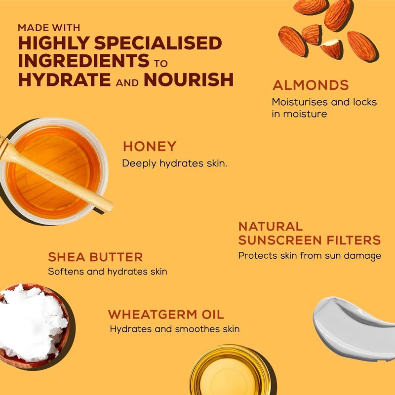 Nourishing Body Lotion with Honey & Almonds - Hydrating 500ml Moisturizer