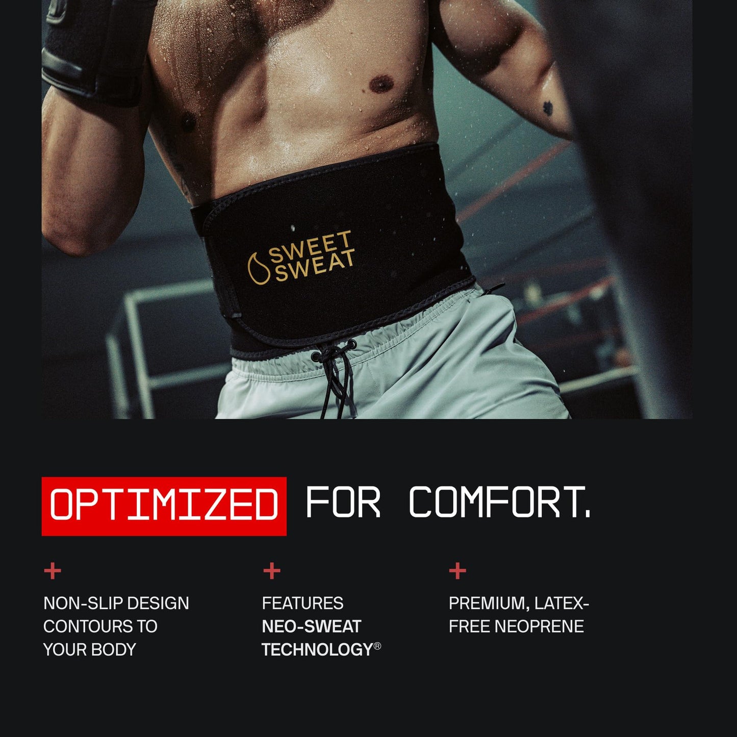 Sports Research Sweet Sweat Waist Trimmer (Core Series) - Premium Sweat Enhancing Fitness Band for Women & Men - Adjustable Fit · Latex-Free Neoprene - Matte Black, Large