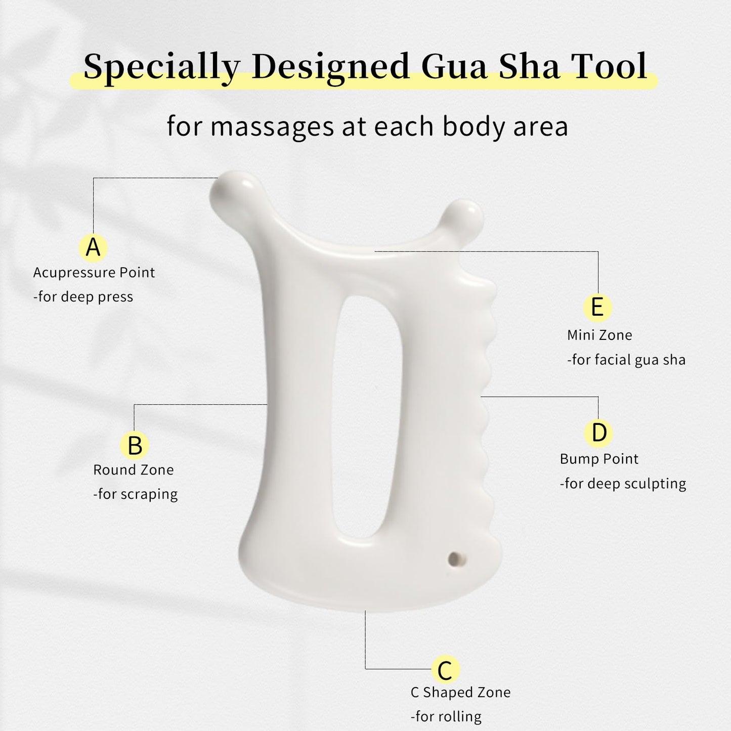Advanced Ceramic Gua Sha Tool, Body gua sha tool for Women Men, Korean 괄사 Guasha Massage Tool for Fascia Massage and Cellulite；Lymphatic Drainage Tool, Face Sculpting Tool & Acupressure tool