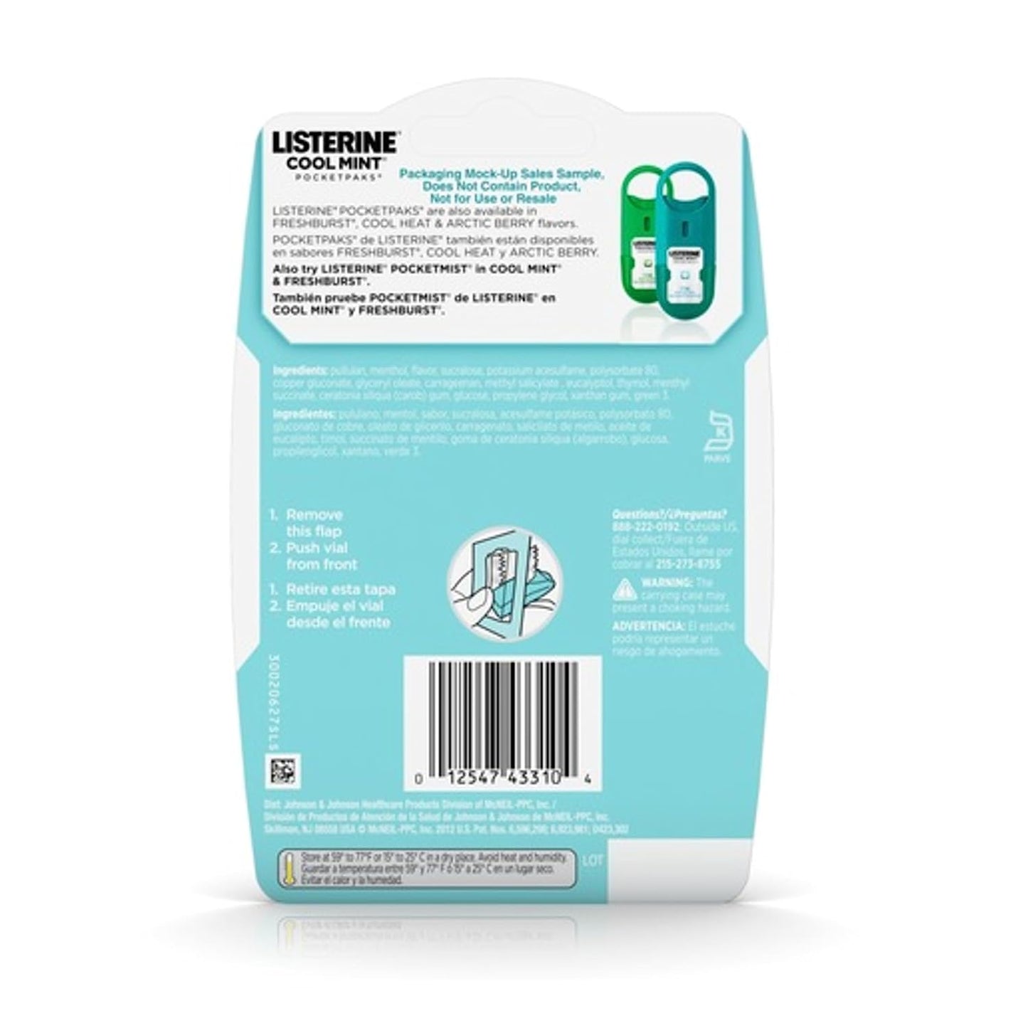 Listerine Cool Mint PocketPaks Portable Breath Strips for Bad Breath, Fresh Breath Strips Dissolve Instantly to Kill 99% of Bad Breath Germs* On-The-Go, Cool Mint, 24-Strip Pack, 12 Pack