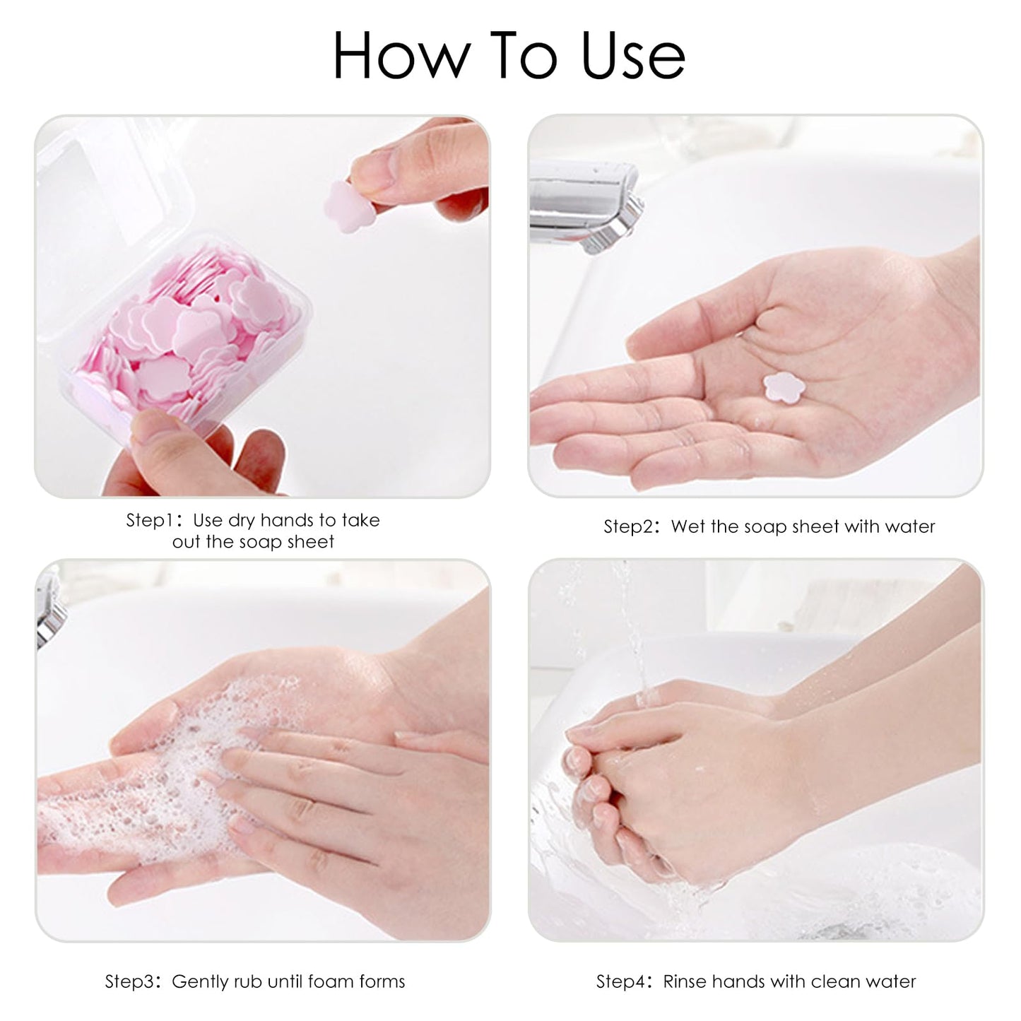 Iensen 300pcs Portable Hand Washing Soap Sheets, Scented Mini Soap Sheets, Disposable Soluble Soap for Outdoor Travel, Camping, Hiking (Green)