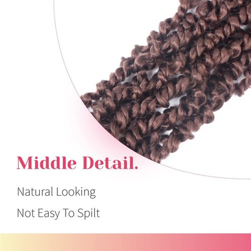 The BOHOBABE Pre-twisted Passion Twist Crochet Hair 6 Inch Short Pre-looped Crochet Passion Twist Braiding Hair 8 Packs (30#)