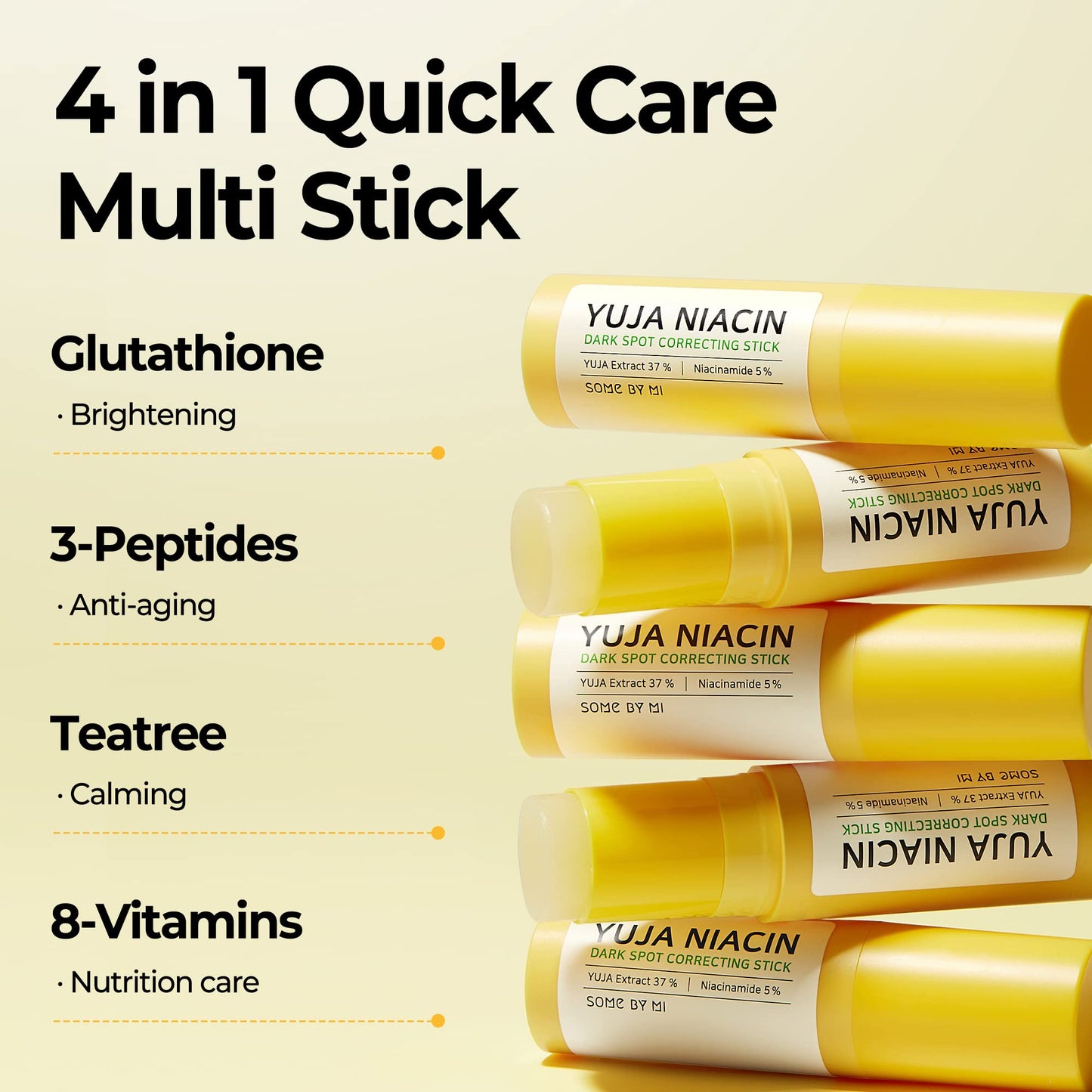 SOME BY MI Yuja Niacin Dark Spot Correcting Stick - 0.35Oz, 10g - Made from Yuja Extract for Sensitive Skin - Brightening and Calming Balm - Dark Spot, Blemishes and freckles Care - Facial Skin Care