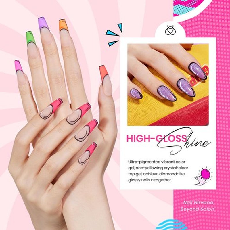 Beetles 24Pcs Gel Nail Polish Set with Base Gel Top Coat White Black Liner Gel Nail Art Brush, 2024 Summer Gel Polish Kit Neon Bright Blue Pink Purple Green Jelly Gel Polish Soak Off Uv Gel Nail Kit