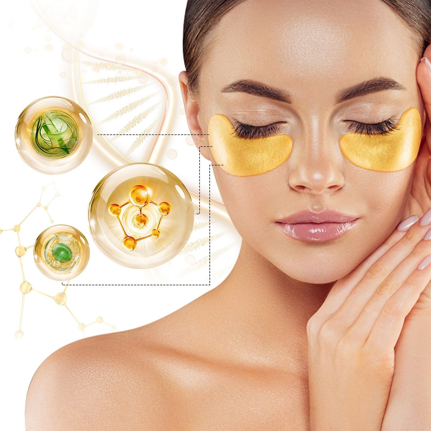 ELVENSTARS 24K Gold Eye Mask (120PCS) – Gold Eye Patches for Puffy Eyes & Dark Circles, 24K Gold Under Eye Masks for Dark Circles and Puffiness, Eye Gel Pads w/Collagen,