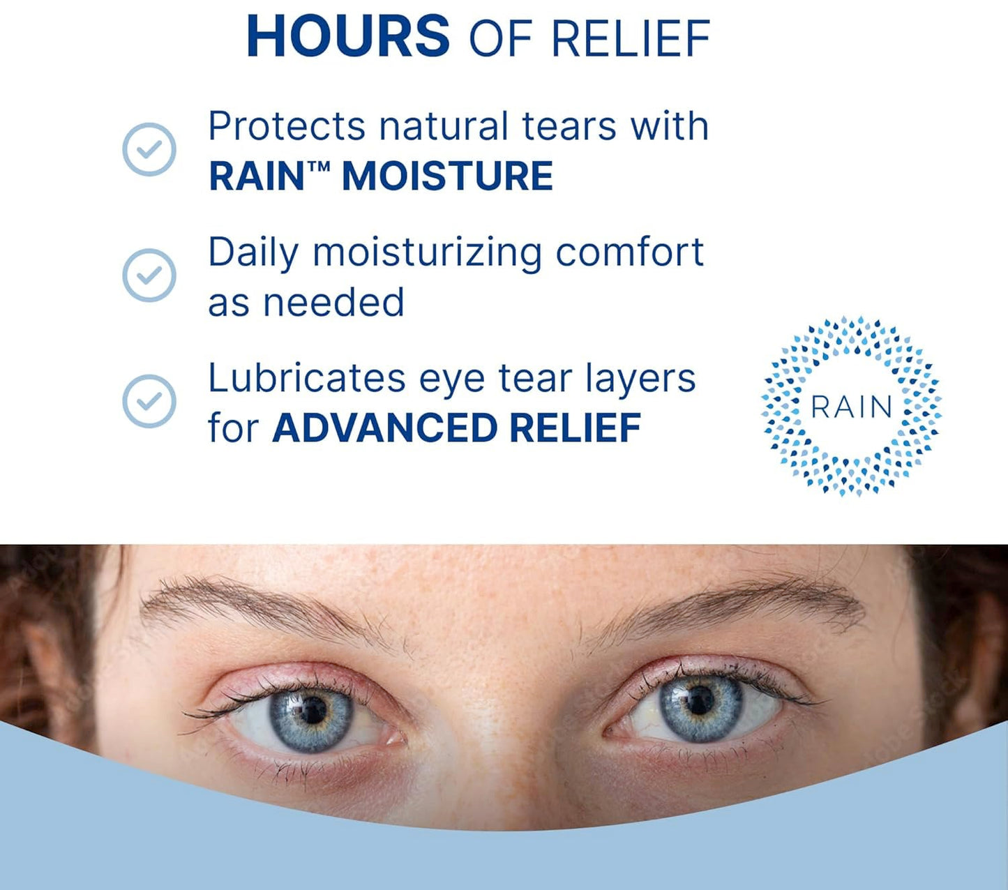 Rain - Preservative Free Eye Drops – More Natural Eye Drops for Dry Eye Relief – Proprietary Formula Relieves Dry, Itchy Eyes – Take Back Your Eye Comfort