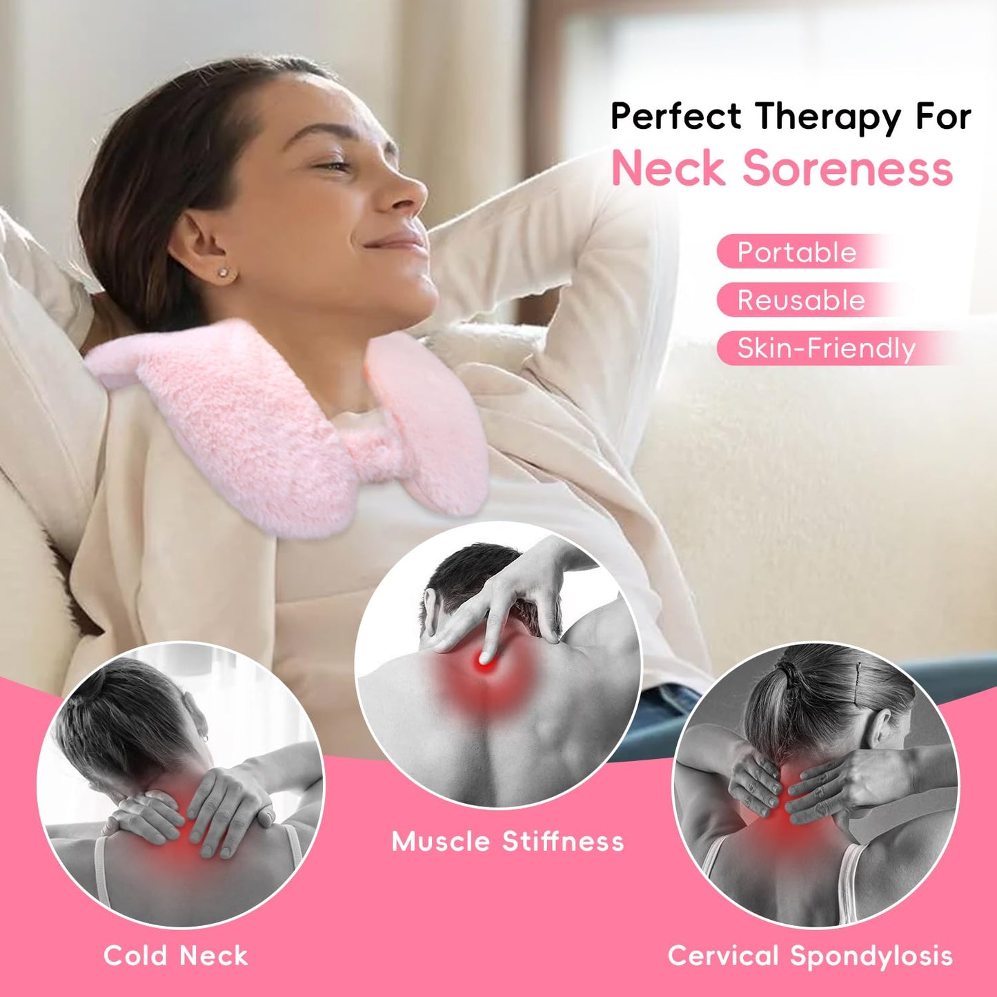 my novel things Microwave Heating Pad Neck Wrap for Neck Shoulders Back Pain Relief 2.3LBS with Microwave Heated Eye Mask Warm Compress Microwave Heat Packs