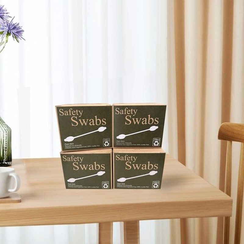 4 Packs Safety Cotton Swabs with Large Tips, Baby Cotton Buds 432pcs