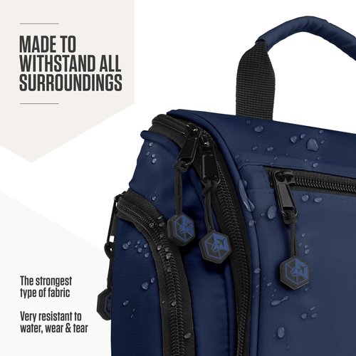 VENTURE 4TH Hanging Travel Toiletry Bag for Women & Men - Travel Organizer with Expandable Compartments & Removable Clear Pouch for Toiletries (Navy Blue)