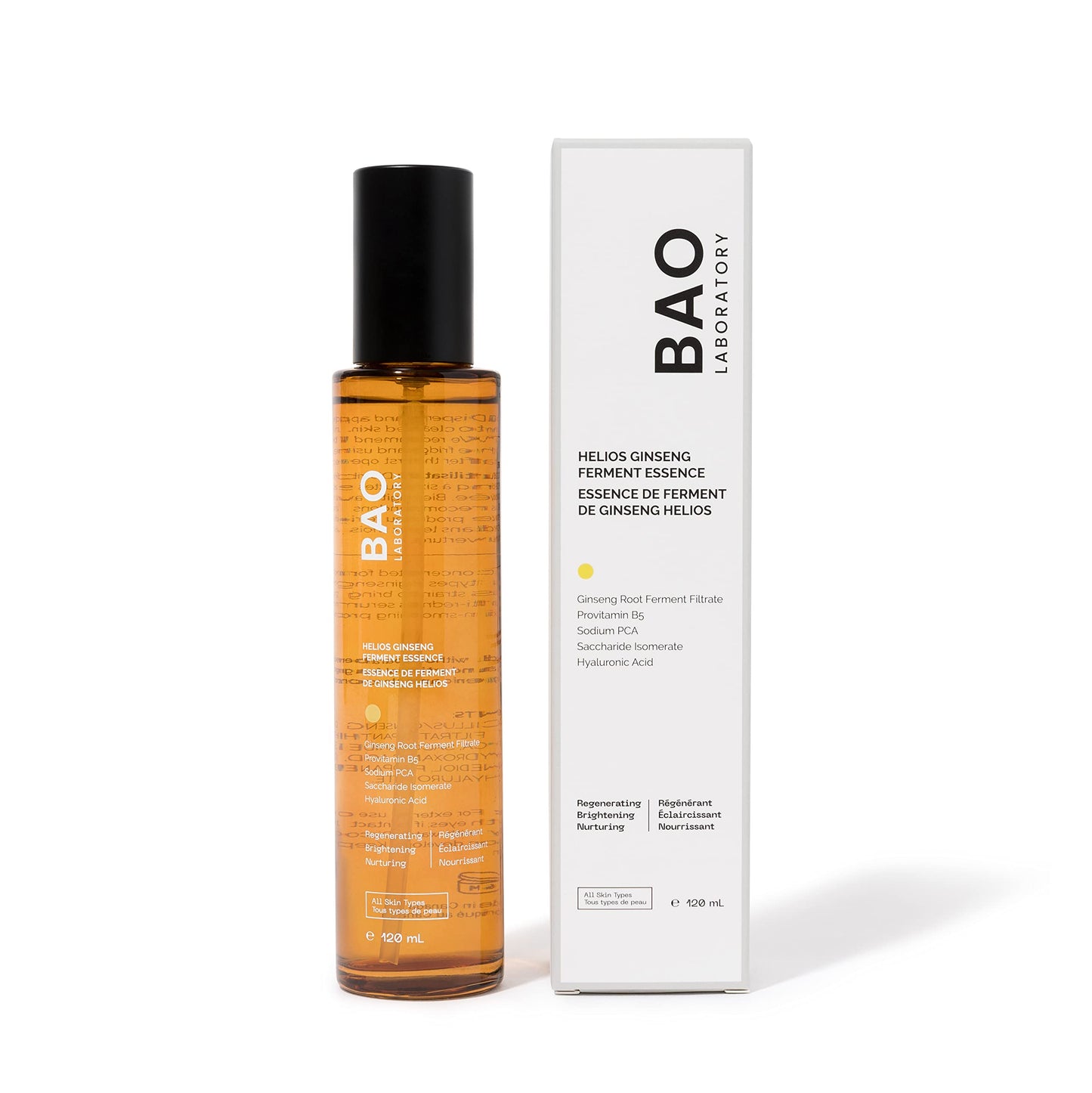 BAO Helios Ginseng Root Ferment Facial Essence | Provitamin B5 & Hyaluronic Acid | Anti-Redness Essence for Moisturizing, Regenerating and Brightening (120 ML)