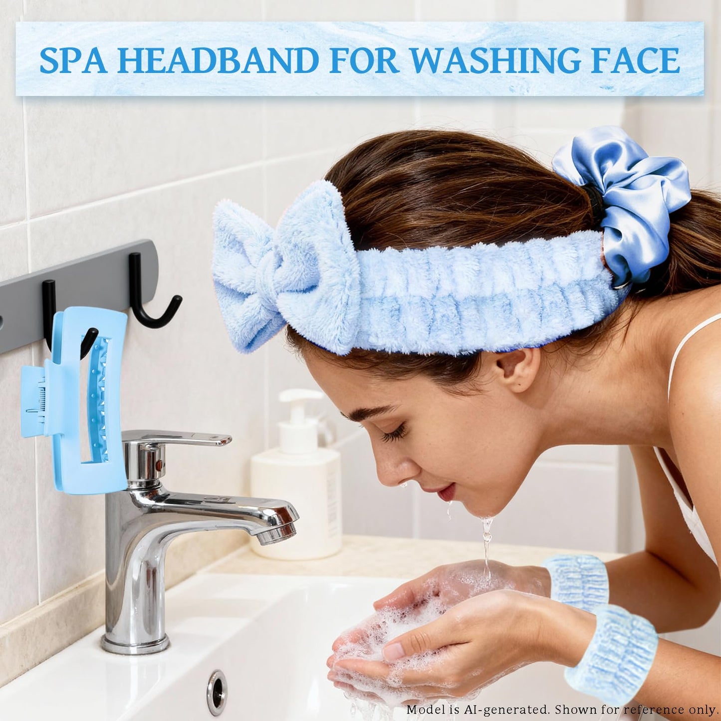 ZAHAT Skincare Headband Set with Face Wash Wristbands, 6PCS Gift for Women