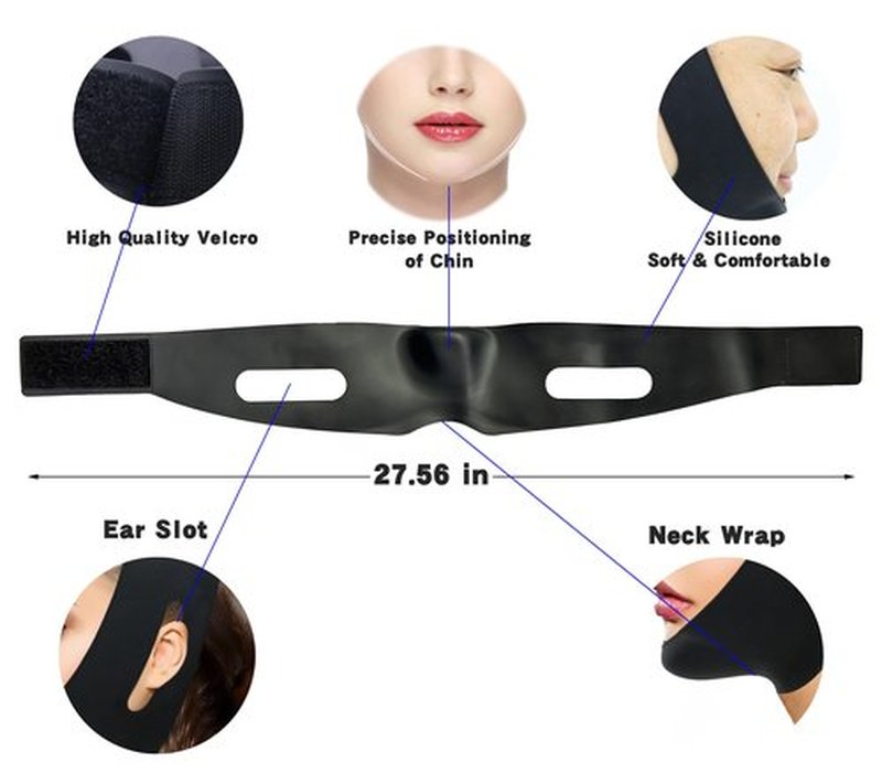 WIDVIH Silicone Chin Strap，V Line Mask Lifting Strap ，V Shaped Chin Mask for Women & Men (2PC)